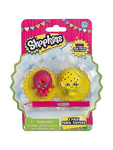 0653899075798 - SHOPKINS 2 PACK PENCIL TOPPERS CHEE ZEE AND LIPPY LIPS WITH PENCIL