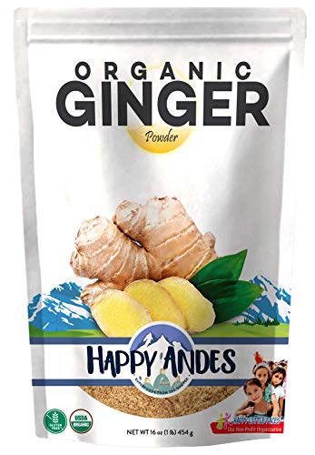 0653981866983 - HAPPY ANDES ORGANIC GINGER POWDER - PURE GROUND DRIED ROOT SUPERFOOD - POWDERED HERBAL SUPPLEMENT FOR NATURAL WEIGHT LOSS AND STRONG IMMUNITY, - HOT TEA FOR DRINKING AND SEASONING SPICE FOR COOKING