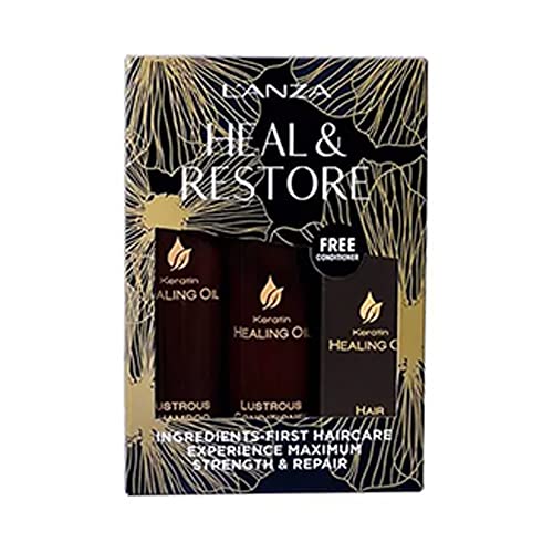 0654050912419 - LANZA KERATIN HEALING OIL GIFT SET WITH LUSTROUS SHAMPOO 300ML, LUSTROUS CONDITIONER AND TREATMENT HEALING OIL 100ML