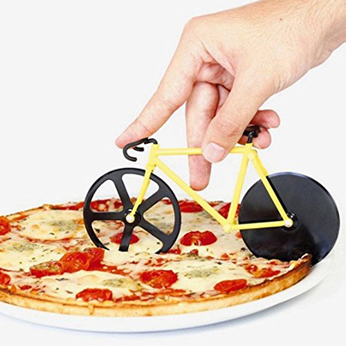 0654070111472 - ZHUORUIBICYCLE MODELING PIZZA CUTTER -CREATIVE LIFE SUPPLIES ULTRA SHARP PIZZA CUTTER / WHEEL SLICES THROUGH WITH EASE