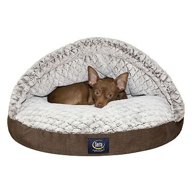 0654094135720 - PET BED, BROWN (25) COMFORT CANOPY GREAT FOR SMALL- TO MEDIUM-SIZED PETS
