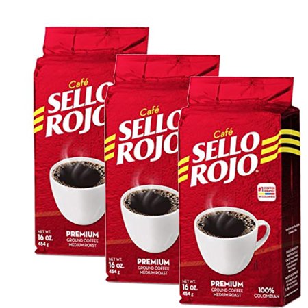 0654114769775 - CAFE SELLO ROJO 100% PREMIUM COLOMBIAN COFFEE, PACK OF 3 (3 X 16 OZ. PACKS)