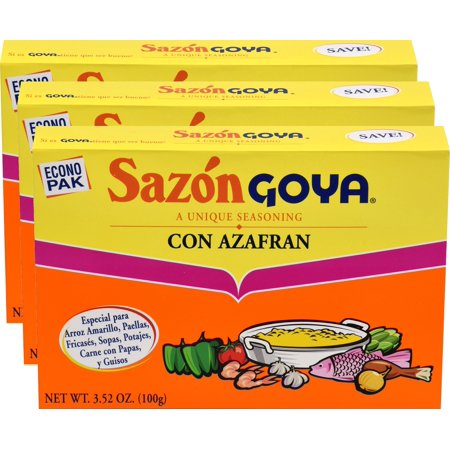 0654114774922 - SAZON GOYA WITH SAFFRON (AZAFRAN) 3.52 OZ, PACK OF 3 WITH 60 PACKETS TOTAL