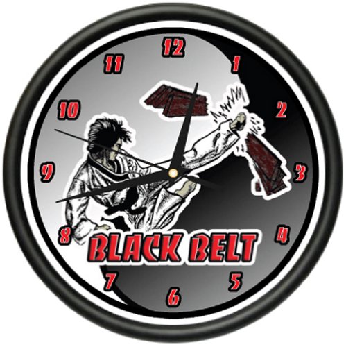 0654367300039 - BLACK BELT WALL CLOCK KARATE TAE KWON DO JUDO GIFT