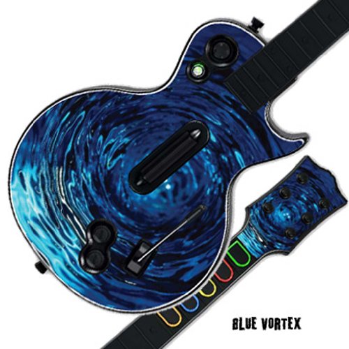 0654367307557 - MIGHTYSKINS PROTECTIVE SKIN DECAL COVER STICKER FOR GUITAR HERO 3 III PS3 XBOX 360 LES PAUL - BLUE VORTEX