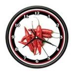 0654367352243 - RED CHILI PEPPERS WALL CLOCK KITCHEN DÉCOR HOT CHEF NEW GIFT