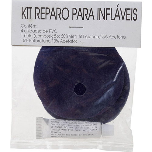6543798810443 - KIT COM 4 PADS DE REPARO EM PVC E COLA - IMPORTADO