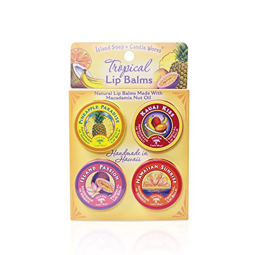 0654604104307 - ISLAND SOAP & CANDLE WORKS 4 PACK NATURAL LIP BALM TINS