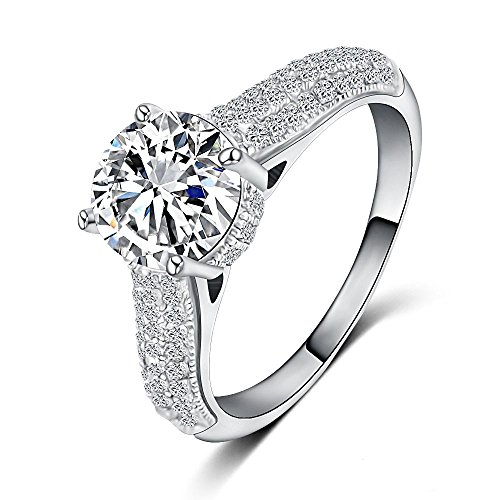 6546384542780 - THE NEW STYLE OF THE PLATINUM GOLD RING INLAID WITH DIAMOND ENGAGEMENT RINGS 0122-B (US 9)