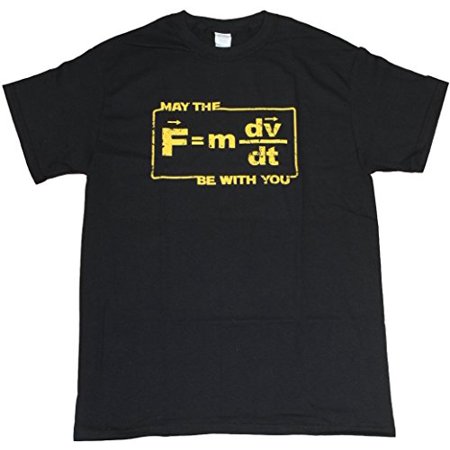 0655003652376 - MAY THE FORCE BE WITH YOU FUNNY SCIENCE PHYSICS FORMULA MENS UNISEX T-SHIRT BLACK (LARGE)