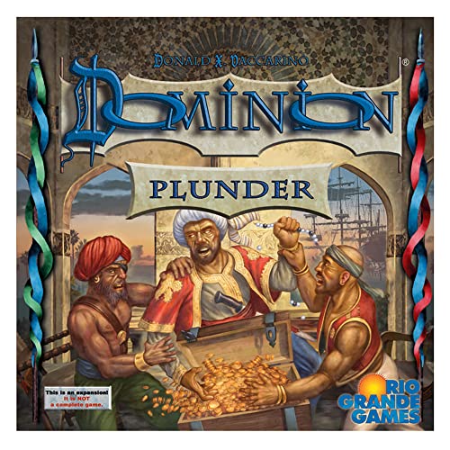 0655132006316 - DOMINION: PLUNDER EXPANSION - STRATEGY CARD GAME, SEA EXPLORATION & PLUNDERING, RIO GRANDE GAMES, FOR AGES 14 AND UP, 2-4 PLAYERS, 30 MINUTE PLAYING TIME