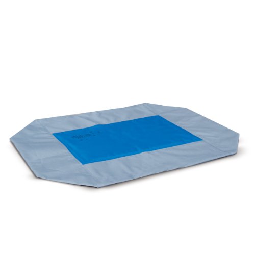 0655199016334 - K&H MANUFACTURING COOLIN' GEL PET COT COVER MEDIUM GRAY/BLUE 25-INCH BY 32-INCH