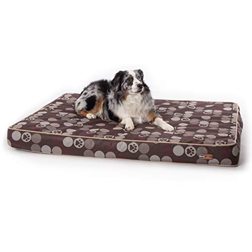 0655199636426 - K&H PET PRODUCTS INDOOR/OUTDOOR SUPERIOR ORTHOPEDIC DOG BED BROWN/PAW LARGE 35 X 46 X 4 INCHES