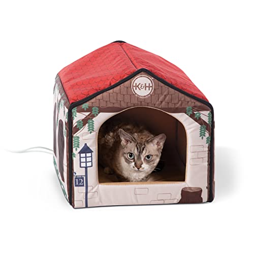 0655199637621 - K&H PET PRODUCTS THERMO-INDOOR PET HOUSE HEATED CAT BED FOR DOGS AND CATS COTTAGE DESIGN 16 X 15 X 14 INCHES