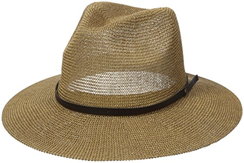 0655209258778 - D&Y WOMEN'S SOLID KNIT PANAMA HAT WITH FAUX LEATHER BAND, KHAKI, ONE SIZE