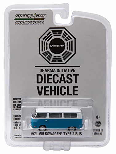 0655257544922 - 1971 VOLKSWAGEN TYPE 2 BUS (T2B) DARMA VAN FROM THE CLASSIC TELEVISION SHOW LOST * GL HOLLYWOOD SERIES 12 * 2016 GREENLIGHT COLLECTIBLES LIMITED EDITION 1:64 SCALE DIE CAST VEHICLE