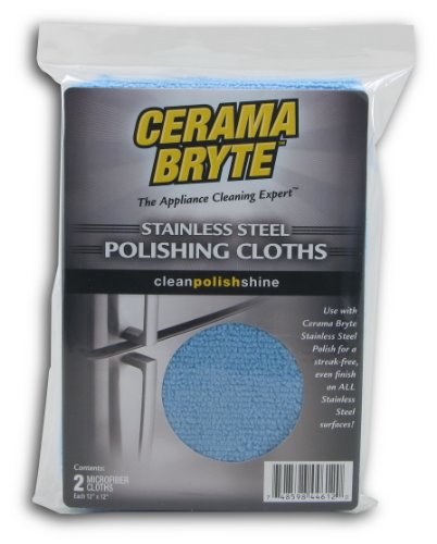 0656103008209 - CERAMA BRYTE STAINLESS STEEL POLISHING CLOTHS (PACK OF 2)