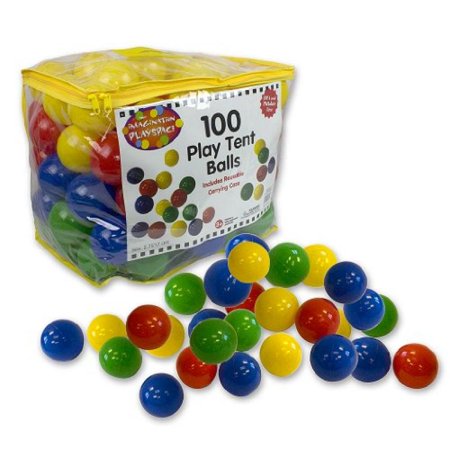 0656103013685 - BALL PIT BALLS - 100 PC - 7CM PHTHALATE AND BPA FREE PIT BALLS WITH REUSABLE CARRYING CASE