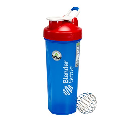 0656103018406 - BLENDERBOTTLE FULL COLOR BOTTLE - ALL AMERICAN COLORS WITH SHAKER BALL - RED, WHITE, AND BLUE - 32OZ