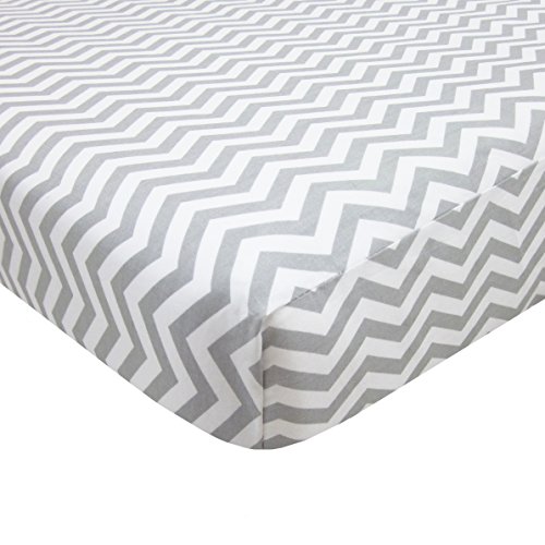 0656173653149 - AMERICAN BABY COMPANY 100% COTTON PERCALE FITTED PORTABLE/MINI CRIB SHEET, ZIGZAG GREY