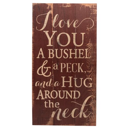 0656200231241 - I LOVE YOU A BUSHEL AND A PECK DISTRESSED RED 20 X 11 WOOD PALLET DESIGN WALL ART SIGN