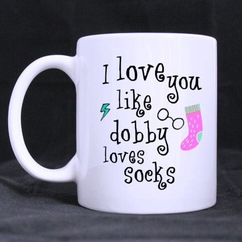 6564988055130 - EASYOLIFE- I LOVE YOU LIKE DOBBY LOVES SOCKS HARRY POTTER FUNNY WHITE MUG 11OZ COFFEE MUGS/ TEA CUPS COOL UNIQUE BIRTHDAY OR CHRISTMAS GIFTS FOR MAN AND WOMEN