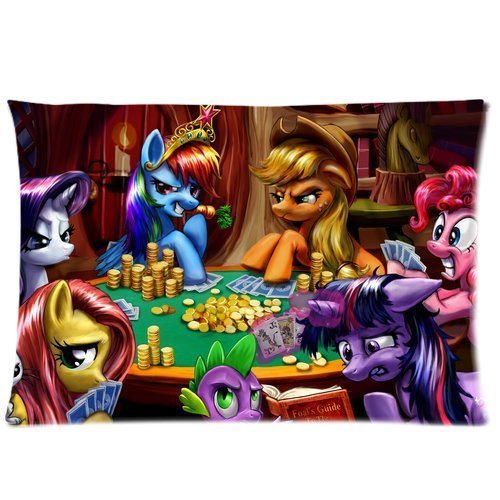 0656711551579 - GENERIC CUSTOM KIDS FAVORITE CARTOON MY LITTLE PONY COOL DESIGN PRINTED SOFT AND SILKY DECORATIVE ZIPPERED PILLOWCASE CUSHION CASE 20*30(TWO SIDES)
