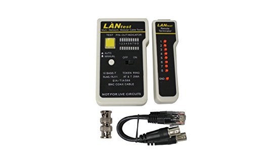 0657559650776 - MULTI-NETWORK MODULAR CABLE TESTER CHECK UTP,STP, RJ45, RJ-11, RJ-12, COAXIAL, AND MODULAR CABLES