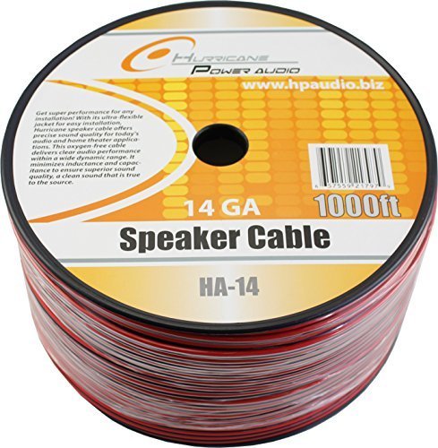 0657559688939 - 1000 FT. 14 GAUGE SPEAKER WIRE RED AND BLACK JACKET - HIGH QUALITY POWER SPEAKER CABLE AUDIO