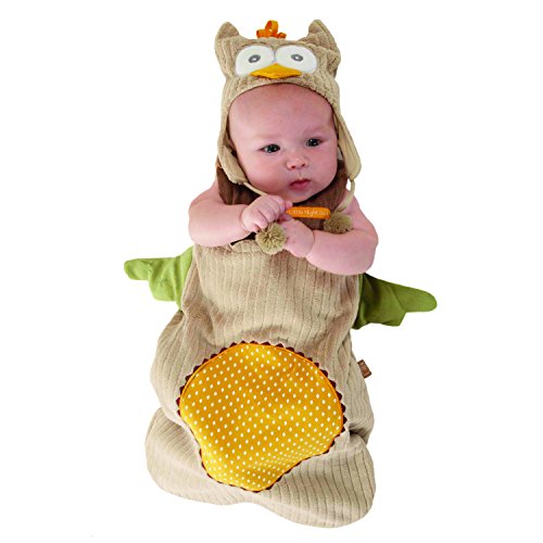 0658108672843 - BABY ASPEN MY LITTLE NIGHT OWL SNUGGLE SACK AND CAP, 0-6 MONTHS