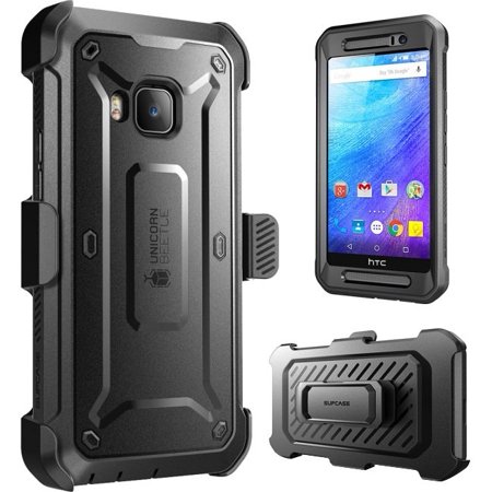 0658551820877 - HTC ONE M9 CASE, SUPCASE FULL-BODY RUGGED HOLSTER CASE WITH BUILT-IN SCREEN PROTECTOR FOR HTC ONE M9 (2015 RELEASE), UNICORN BEETLE PRO SERIES - RETAIL PACKAGE (BLACK/BLACK)