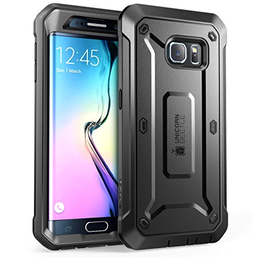 0658551821805 - GALAXY S6 EDGE CASE, SUPCASE FULL-BODY RUGGED HOLSTER CASE WITH OUT BUILT-IN SCREEN PROTECTOR FOR SAMSUNG GALAXY S6 EDGE (2015 RELEASE), UNICORN BEETLE PRO SERIES - RETAIL PACKAGE (BLACK/BLACK)
