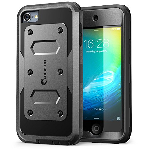 0658551826718 - I-BLASON ARMORBOX DUAL LAYERED HYBRID CASE WITH BUILT IN SCREEN PROTECTOR FOR APPLE ITOUCH 5 / 6 - BLACK