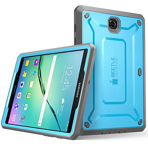 0658551827012 - GALAXY TAB S2 9.7 CASE, SUPCASE RUGGED HYBRID PROTECTIVE COVER W/ BUILTIN SCREEN PROTECTOR BUMPER (BLUE/BLACK)