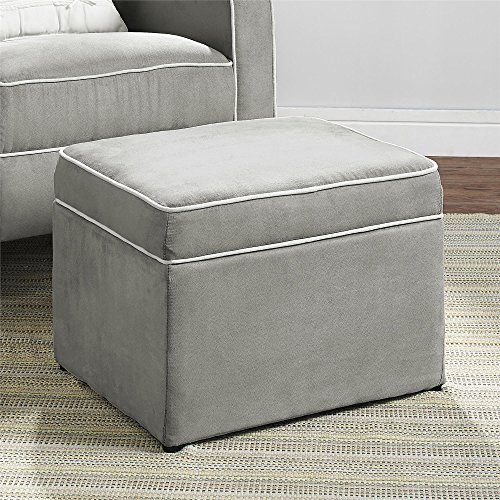 0065857167306 - BABY RELAX THE ABBY NURSERY STORAGE OTTOMAN FOR BABY GLIDERS, GREY