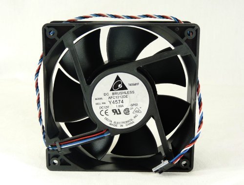 0658580125899 - DELTA ELECTRONICS AFC1212DE-SP02 (DELL P/N Y4574) 120MMX120MMX38MM COOLING FAN, 148.34 CFM, 51DBA, 3900 RPM, 1.60 AMP, DELL 5-PIN 4-WIRE CONNECTOR