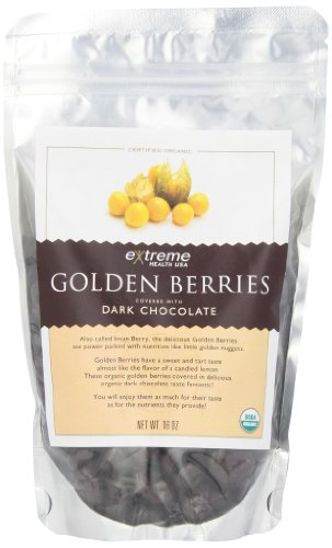 0658623991238 - EXTREME HEALTH USA ORGANIC GOLDEN BERRIES COVERED WITH DARK CHOCOLATE, 16-OUNCE