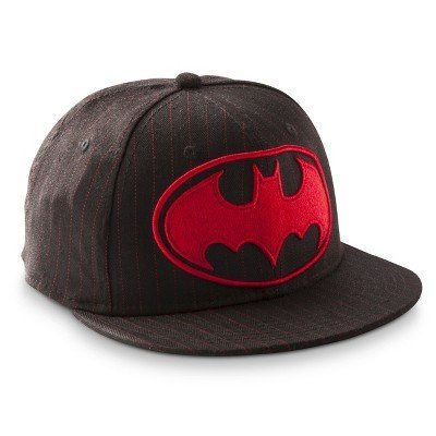 0658703681370 - RED BATMAN LOGO WITH RED PIN STRIPES HAT