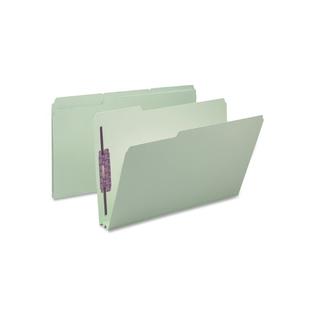 0659223193084 - SMEAD PRESSBOARD FILE FOLDER WITH SAFESHIELD FASTENERS, 2 FASTENERS, 1/3-CUT TAB, 2 EXPANSION, LEGAL SIZE, GRAY/GREEN, 25 PER