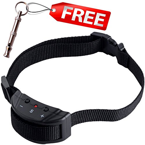 0659510089793 - NO BARK DOG COLLAR PET TRAINING SYSTEM - STOP BARKING DOGS - ELECTRIC ANTI BARK SHOCK CONTROL WITH 7 ADJUSTABLE SENSITIVITY CONTROL LEVELS, CRUELTY FREE NO HARM WARNING BEEP AND VIBRATION BEFORE SHOCK