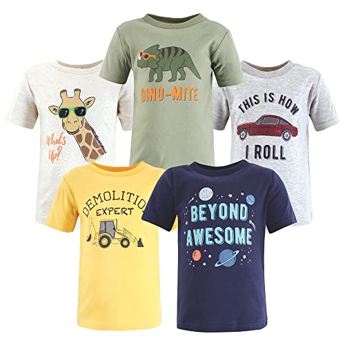 0660168096446 - HUDSON BABY UNISEX BABY SHORT SLEEVE T-SHIRTS, BEYOND AWESOME, 18-24 MONTHS