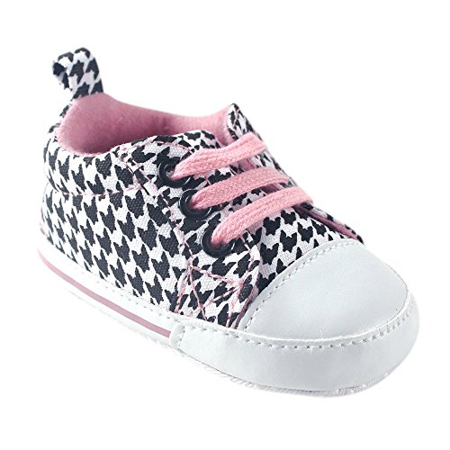 0660168113204 - LUVABLE FRIENDS GIRL'S PRINT CANVAS SNEAKER (INFANT), HOUNDSTOOTH, 0-6 MONTHS M US INFANT