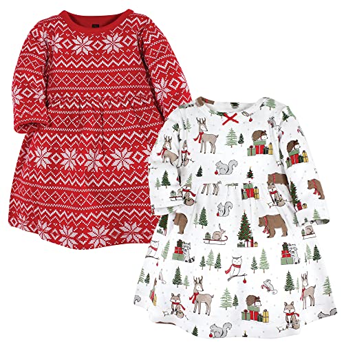 0660168154849 - HUDSON BABY INFANT AND TODDLER GIRL COTTON DRESSES, CHRISTMAS FOREST, 6 YEARS