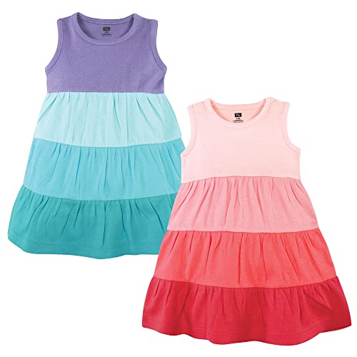 0660168172294 - HUDSON BABY BABY GIRLS COTTON DRESSES, OMBRE CORAL TEAL, 12 YEARS