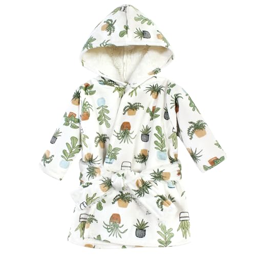 0660168205350 - HUDSON BABY UNISEX BABY MINK WITH FAUX FUR LINING POOL AND BEACH ROBE COVER-UPS, PLANTS, 12-18 MONTHS