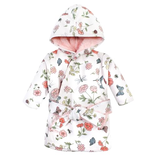 0660168207446 - HUDSON BABY UNISEX BABY MINK WITH FAUX FUR LINING POOL AND BEACH ROBE COVER-UPS, HUMMINGBIRD GARDEN, 12-18 MONTHS