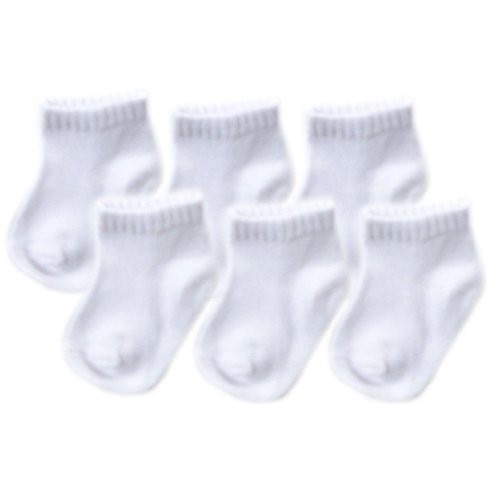 0660168260625 - LUVABLE FRIENDS BABY NO SHOW BABY SOCKS, 6 PACK, WHITE, 12-24 MONTHS