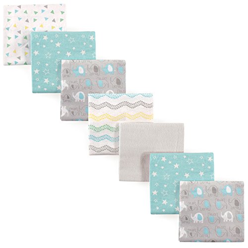 0660168403800 - LUVABLE FRIENDS UNISEX BABY COTTON FLANNEL RECEIVING BLANKETS, BASIC ELEPHANT 7-PACK, ONE SIZE