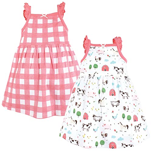 0660168539936 - HUDSON BABY BABY INFANT GIRL COTTON DRESSES, FARM ANIMALS, 2 TODDLER
