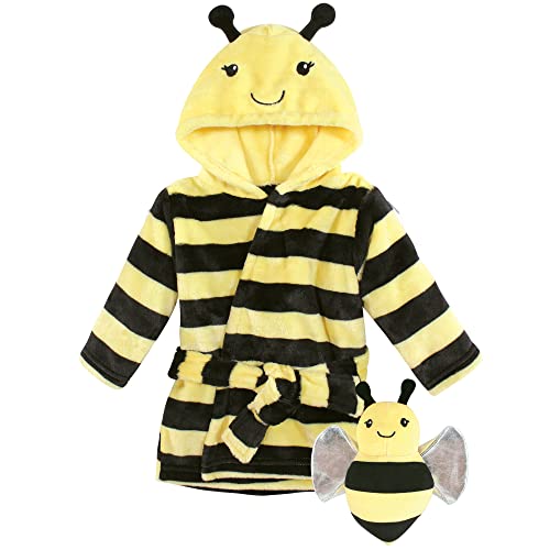 0660168550467 - HUDSON BABY UNISEX BABY PLUSH BATHROBE AND TOY SET, BEE, ONE SIZE